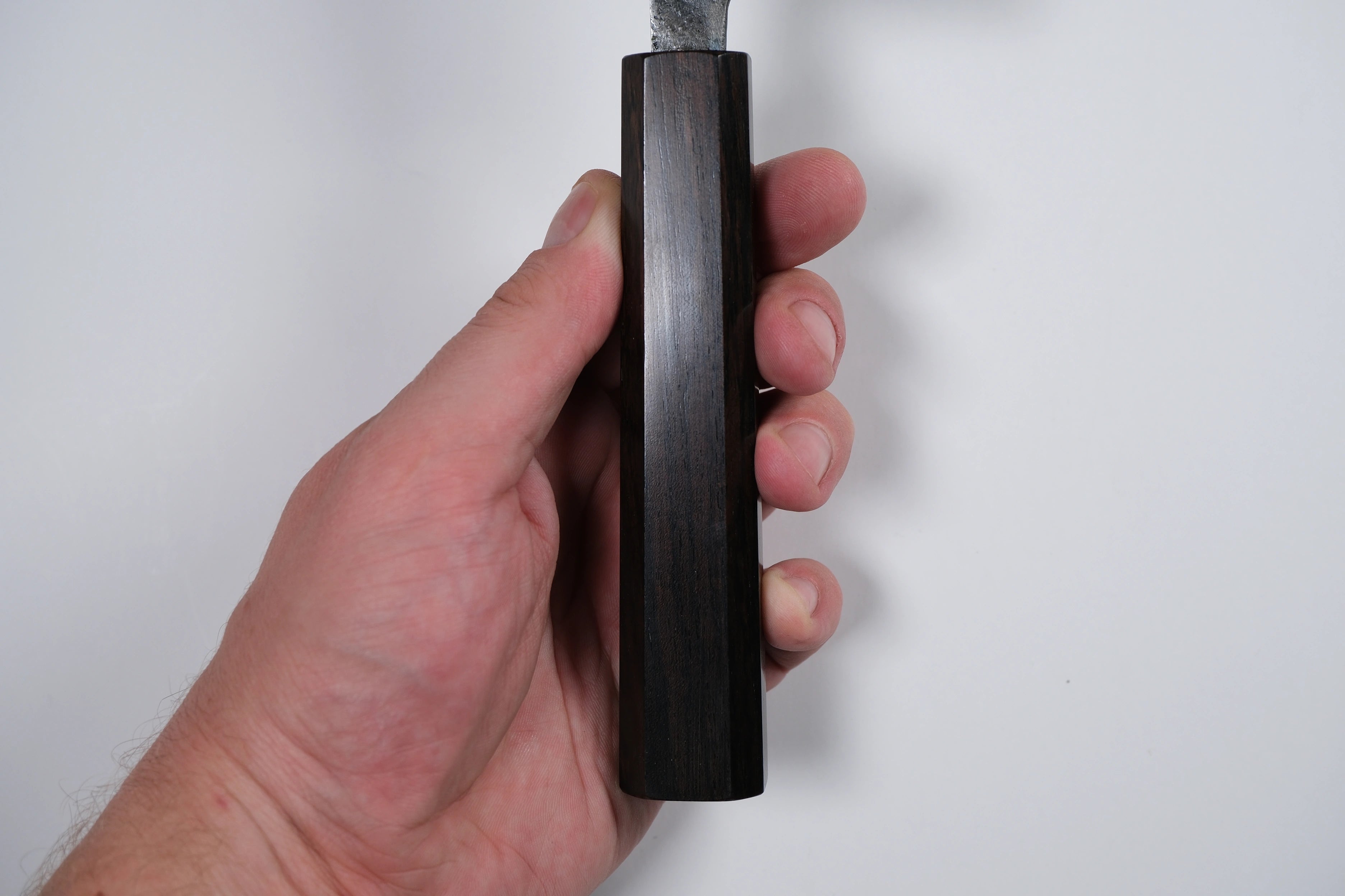 Hatsukokoro Kurogane Aogami #2 Santoku - Kurouchi 165mm - Abanoz