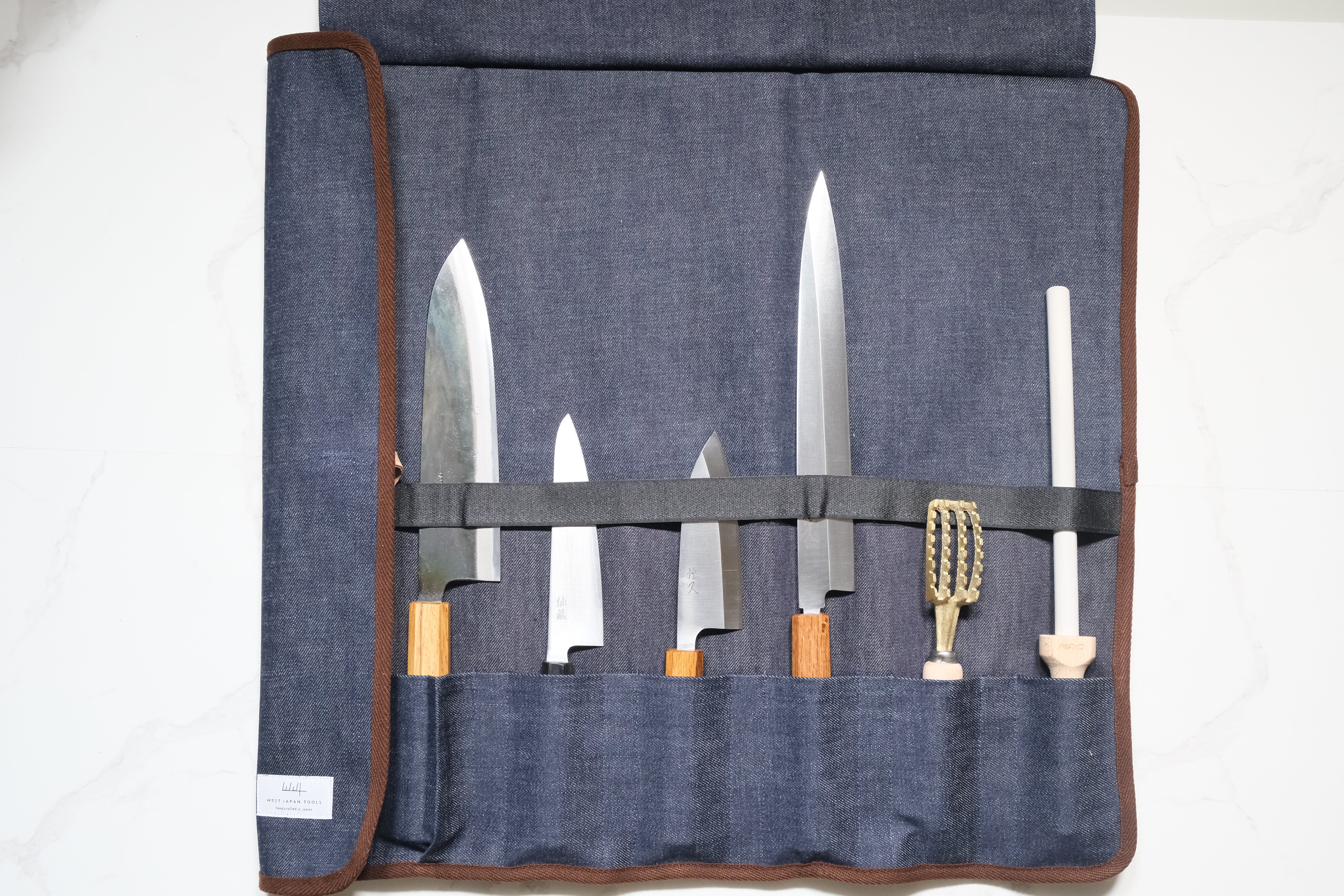 6'lı Knife Roll - Japon Denim