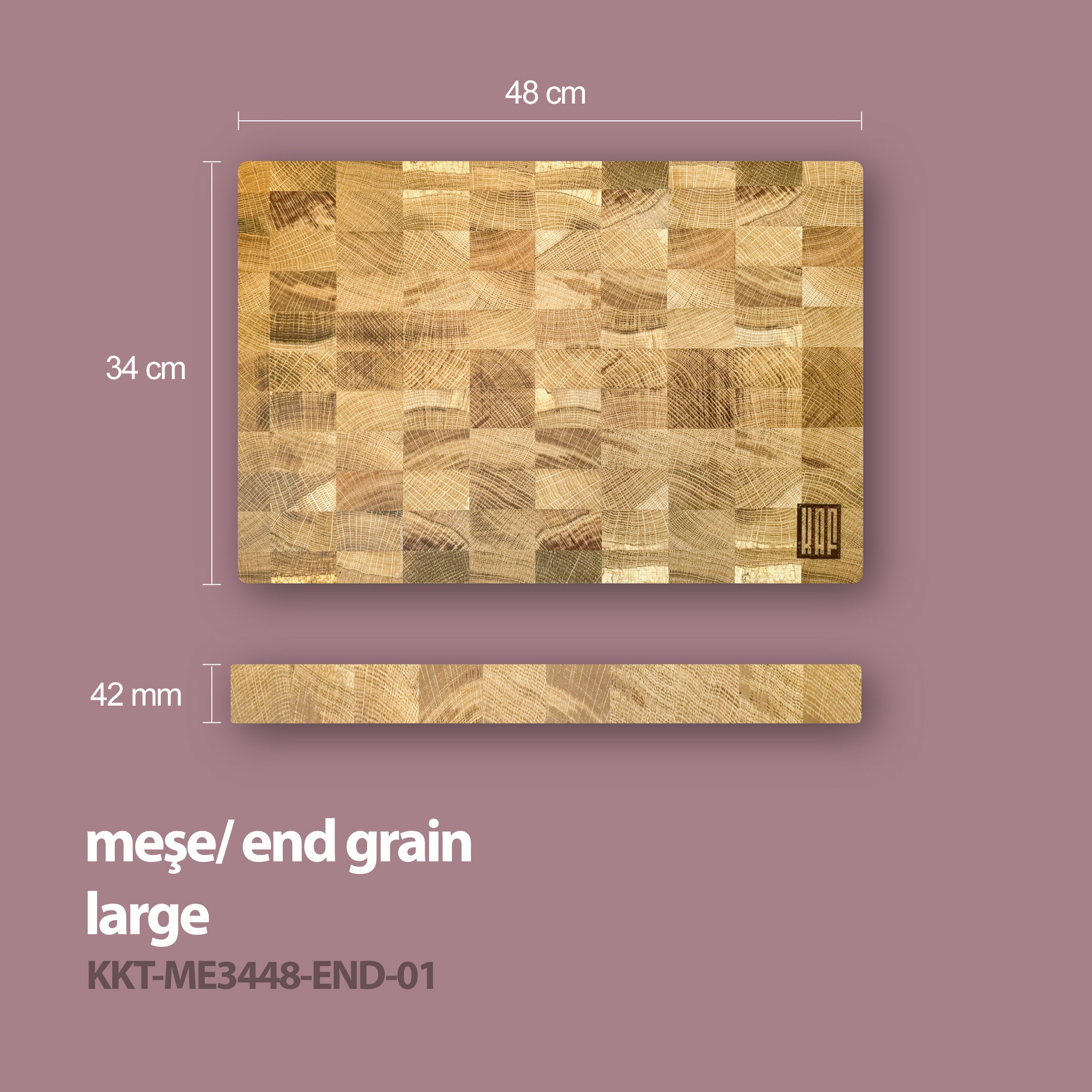 End Grain Kesme Tahtası - Meşe