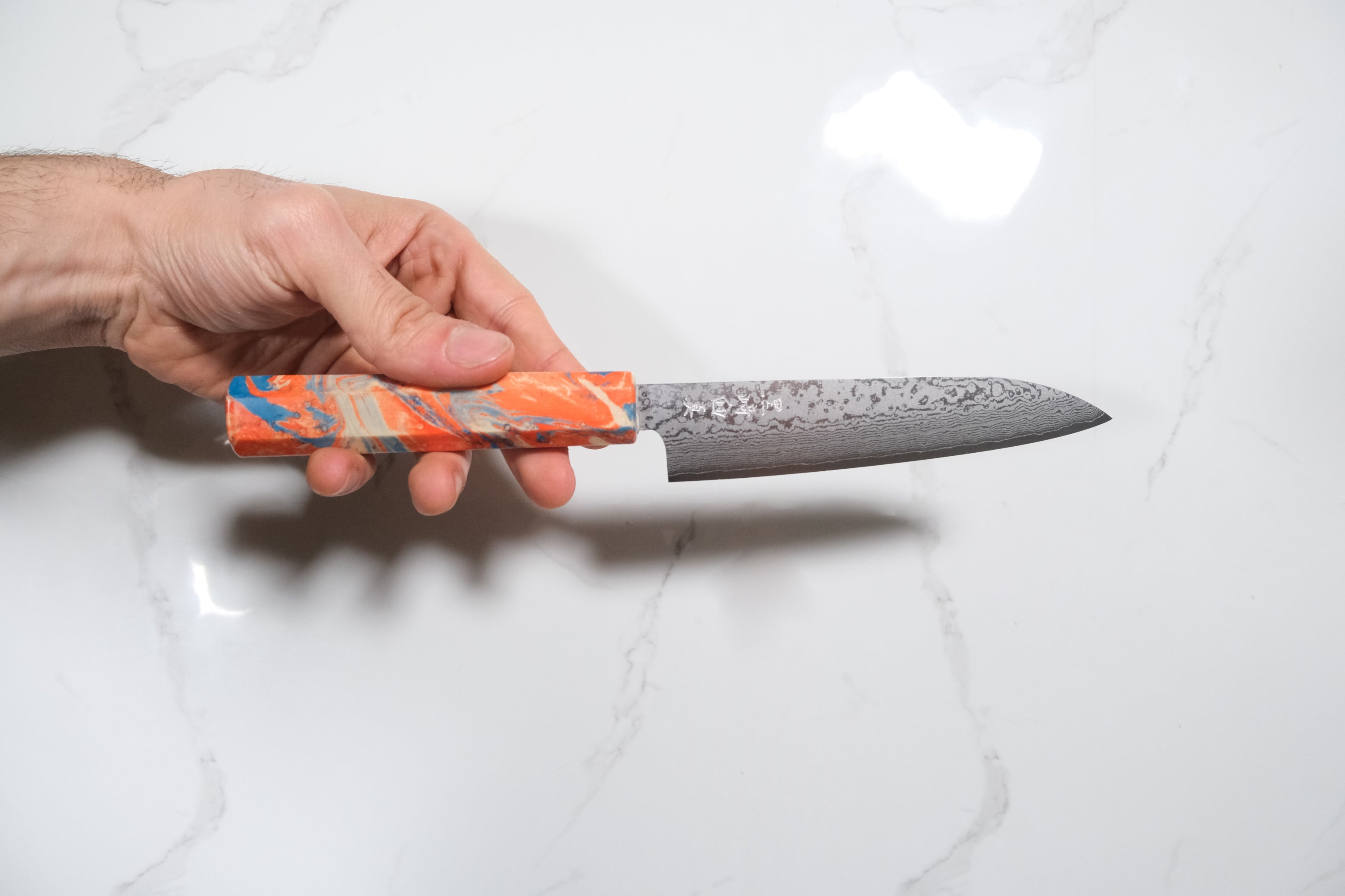Makoto Kurosaki VG-7 Petty - Damascus 135mm (Marble)