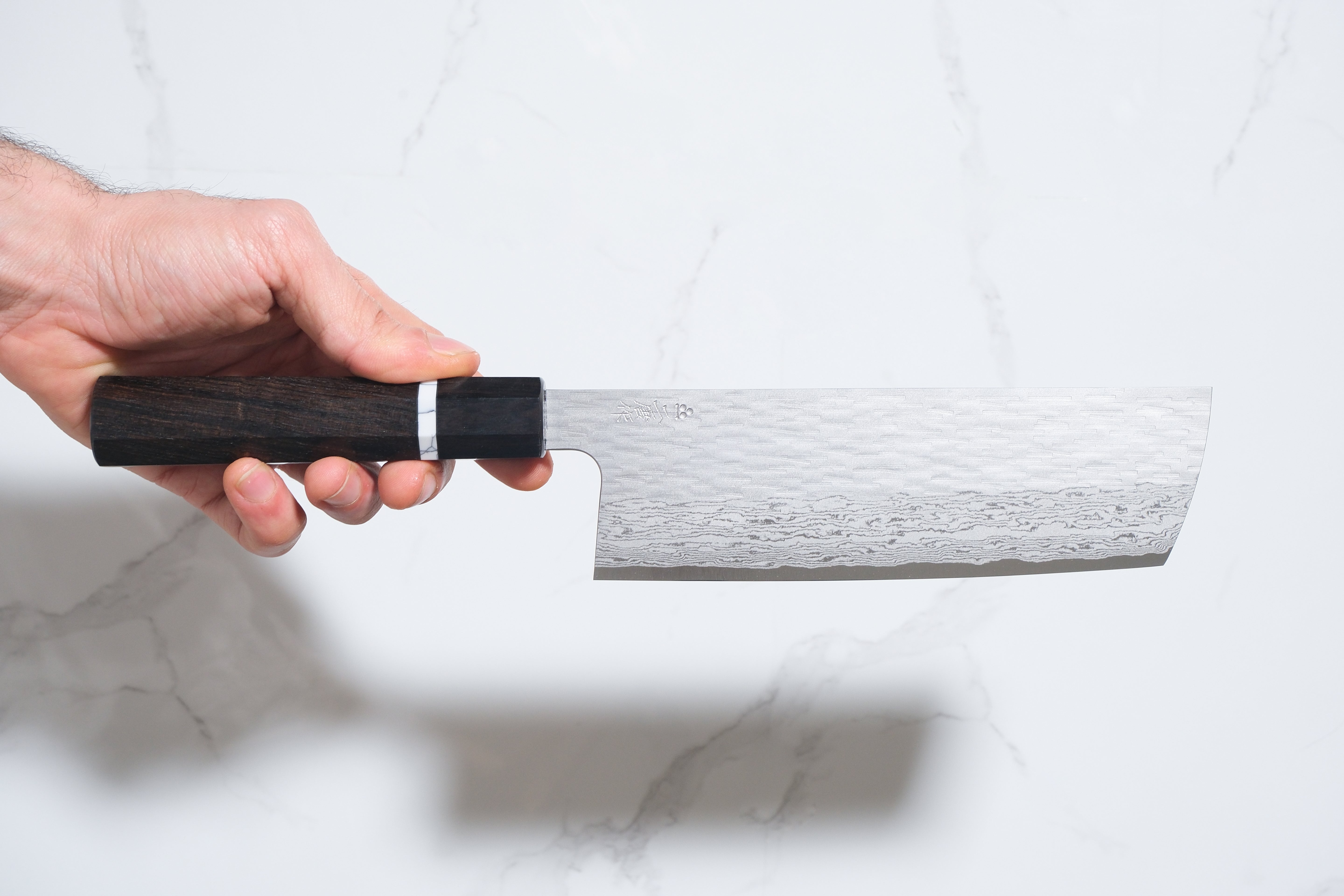 Nigara Hamono VG XEOS Nakiri - Tsuchime Damascus 180mm