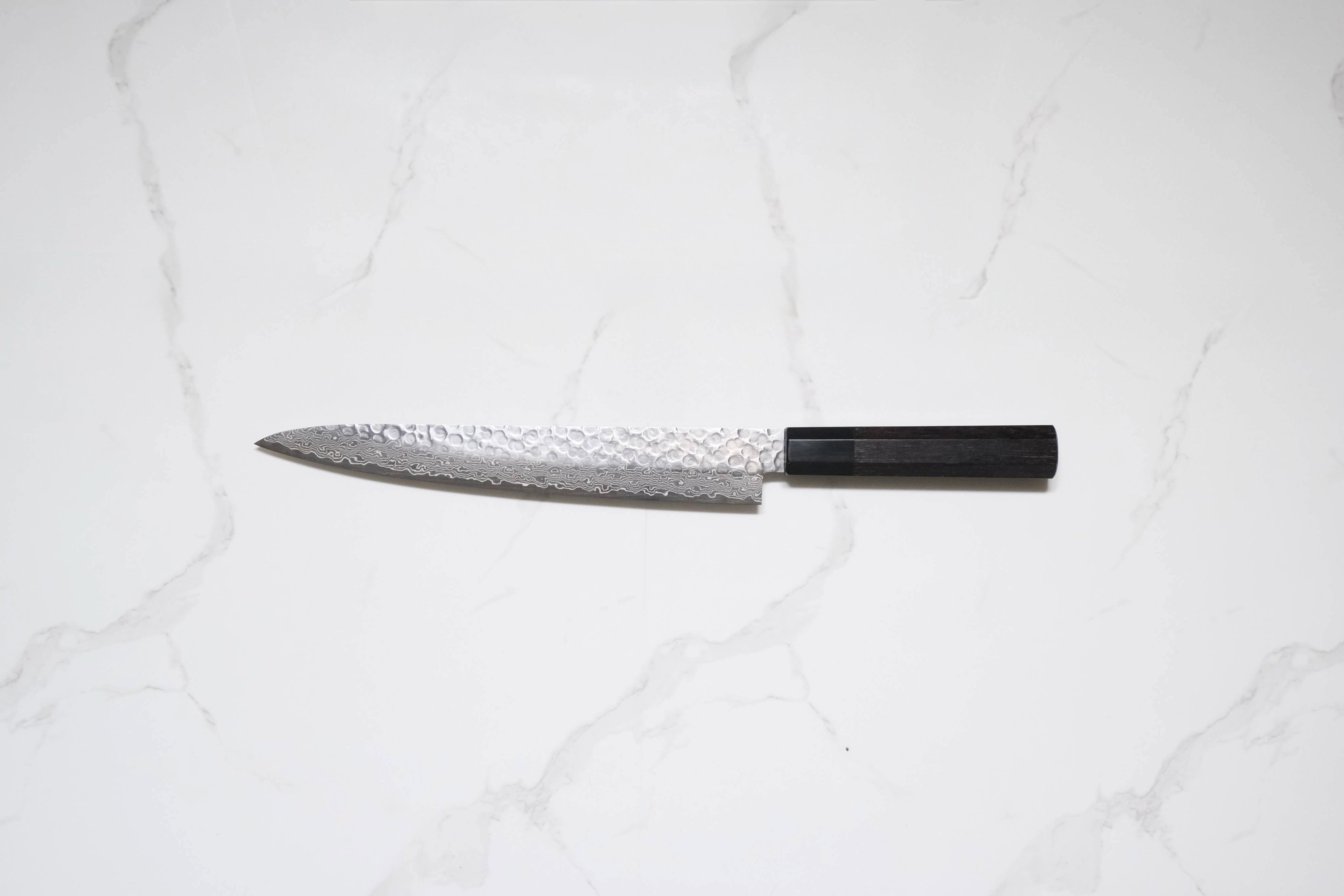 Tsunehisa VG-10 Sujihiki - Damascus Tsuchime 240mm