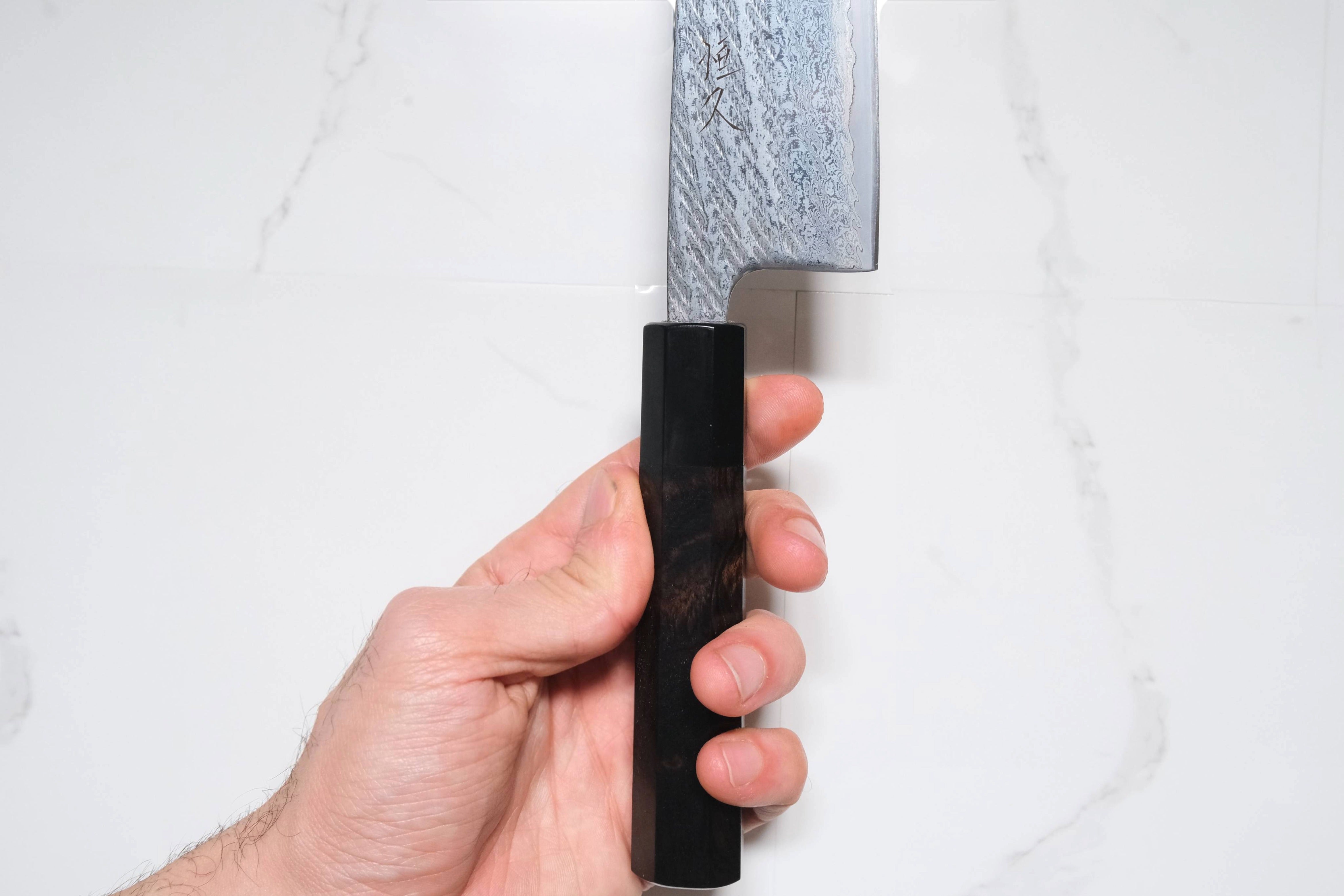 Tsunehisa Ginsan Santoku - Nawame Damascus 165mm