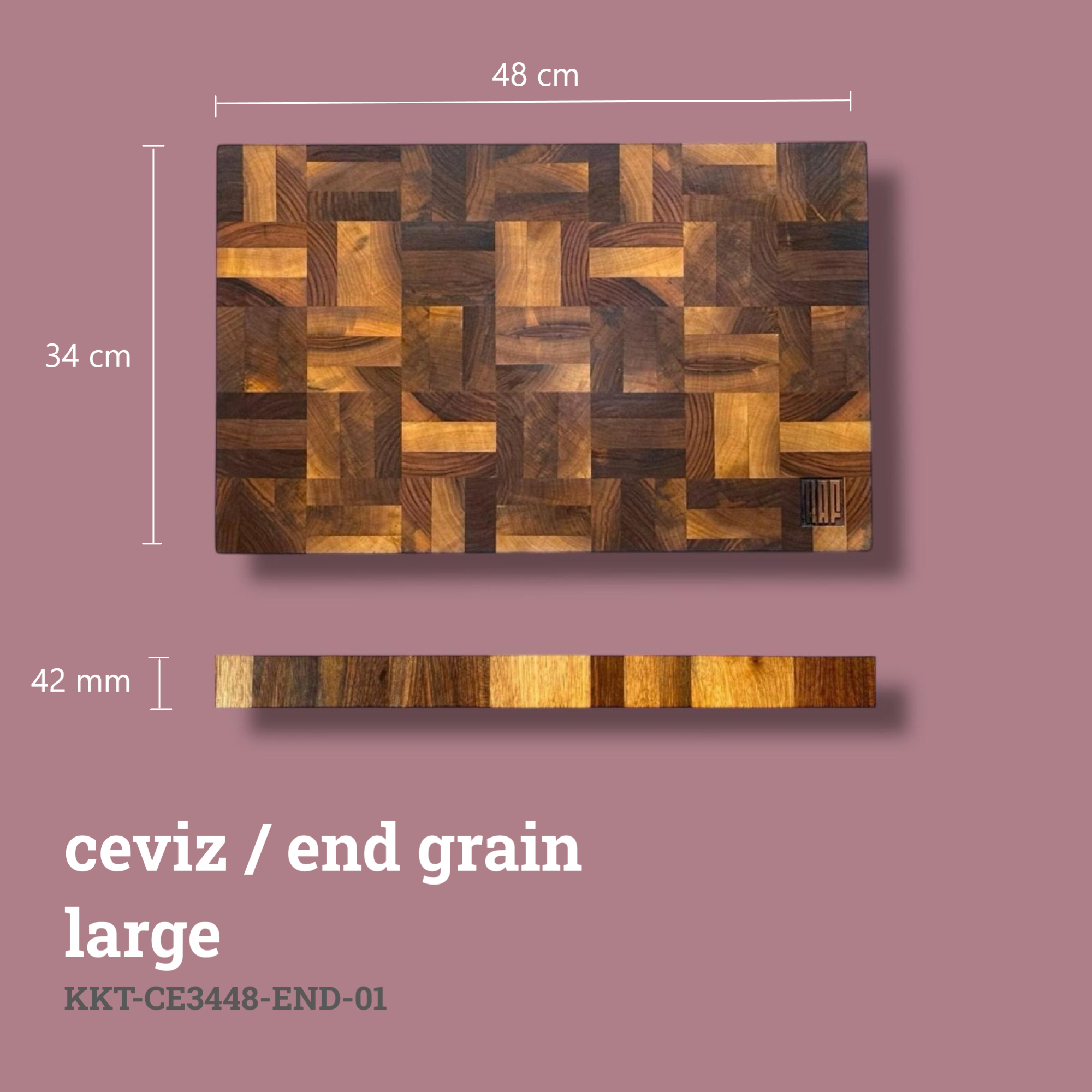 End Grain Kesme Tahtası - Ceviz