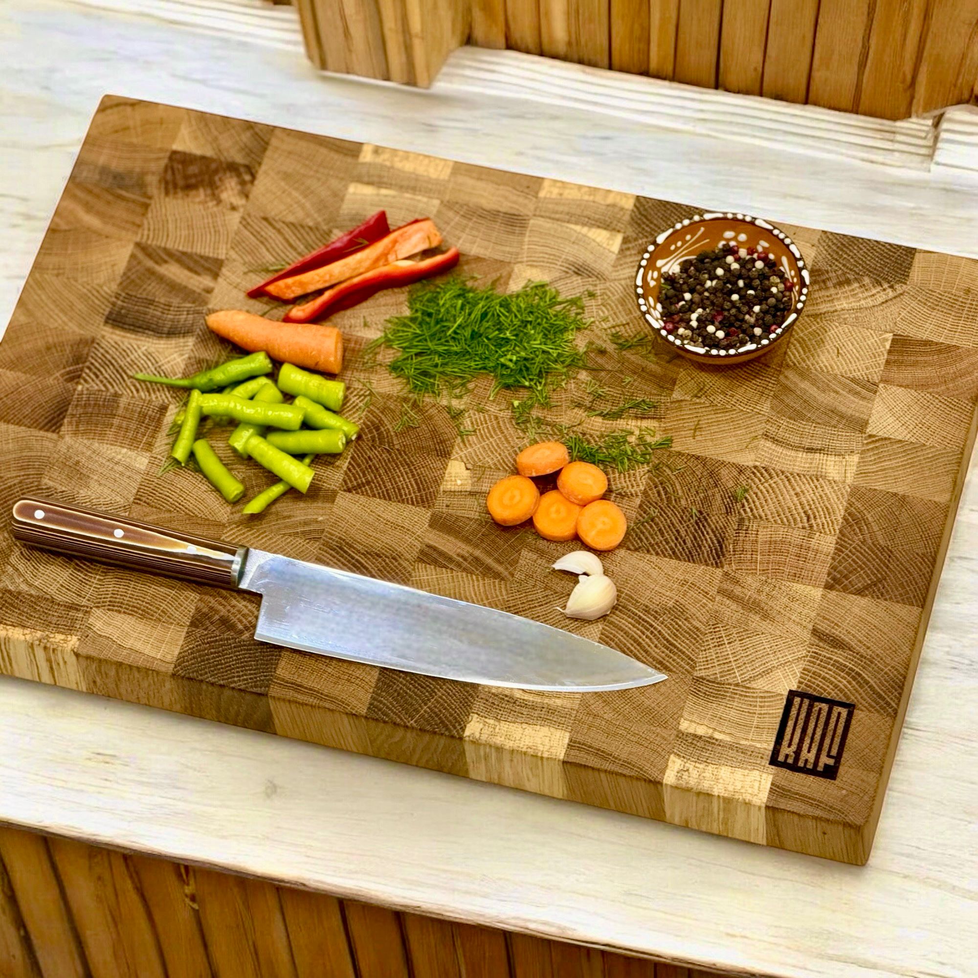 End Grain Kesme Tahtası - Meşe