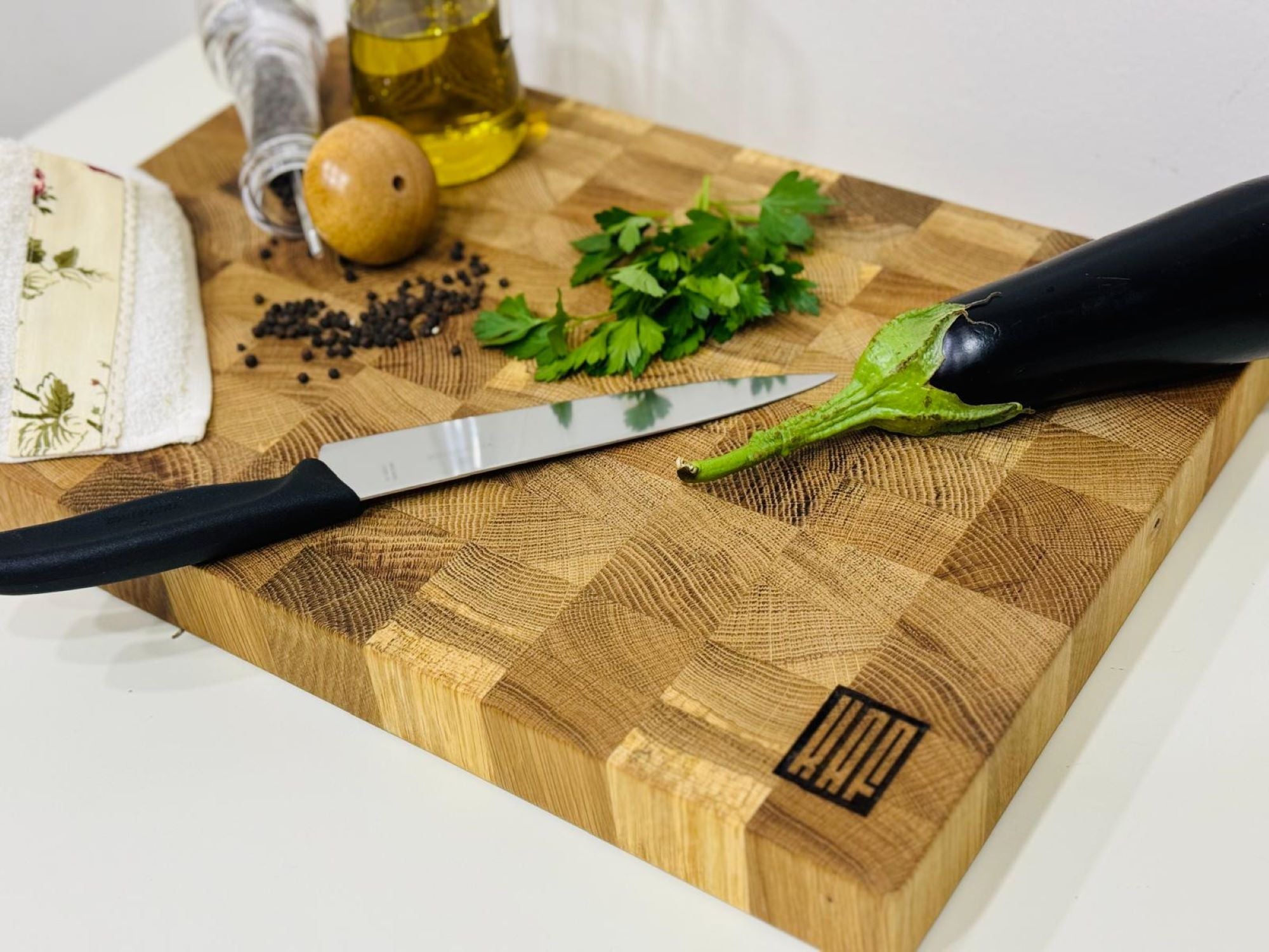 End Grain Kesme Tahtası - Meşe