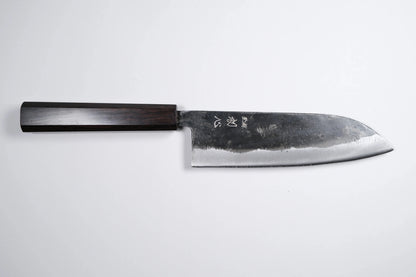 Hatsukokoro Kurogane Aogami #2 Santoku - Kurouchi 165mm - Abanoz