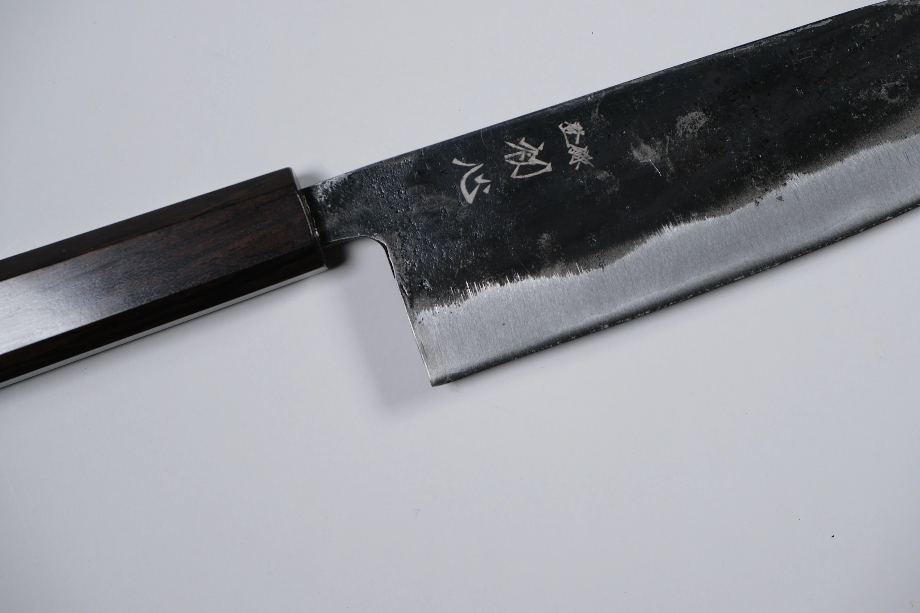 Hatsukokoro Kurogane Aogami #2 Santoku - Kurouchi 165mm - Abanoz