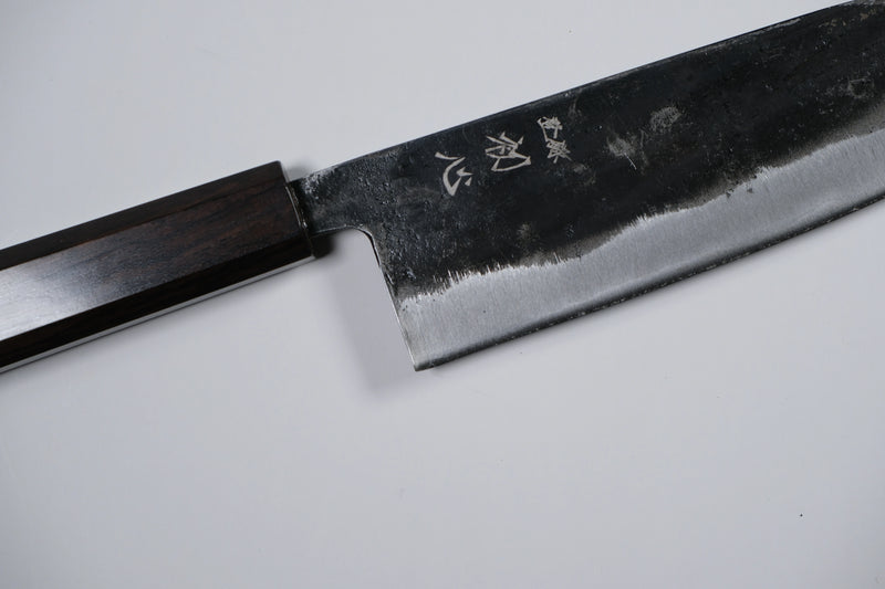 Hatsukokoro Kurogane Aogami #2 Santoku - Kurouchi 165mm - Abanoz