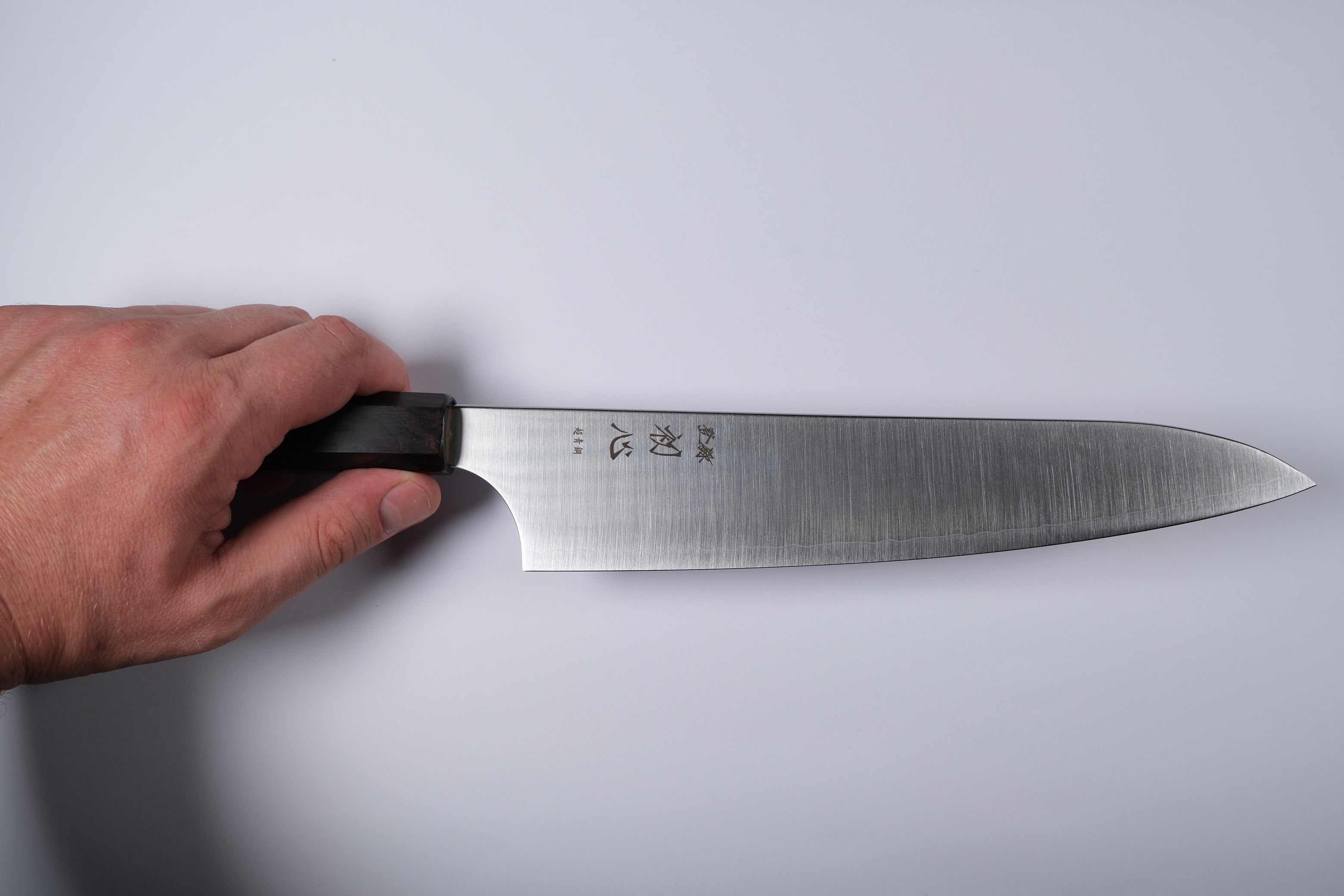 Hatsukokoro Aogami Super Gyuto - Migaki 210mm - Abanoz