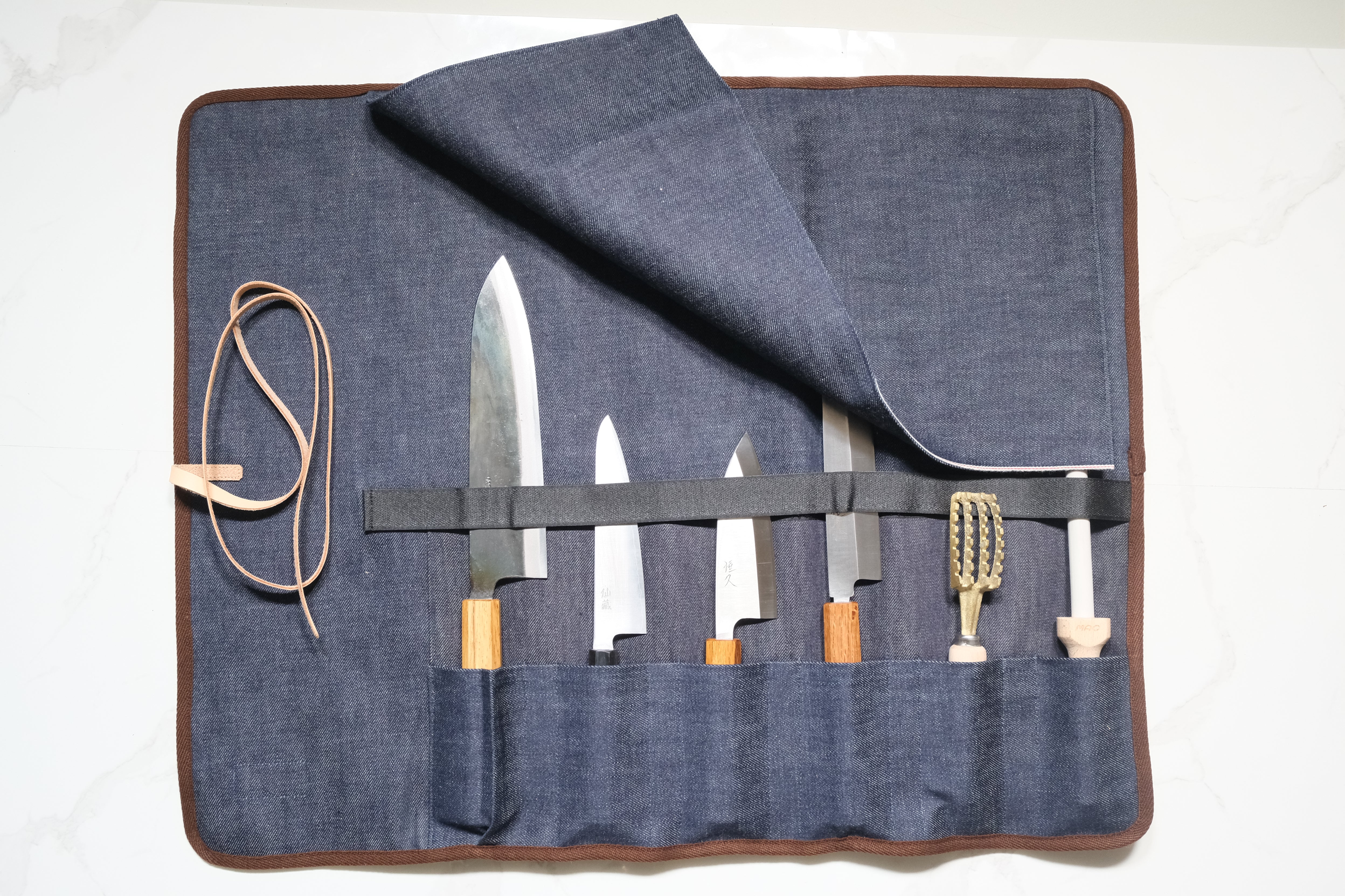 6'lı Knife Roll - Japon Denim