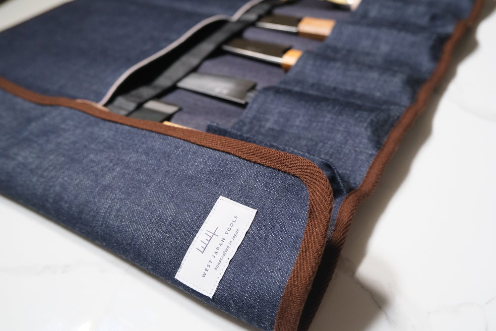 6-Pack Knife Roll - Japanese Denim