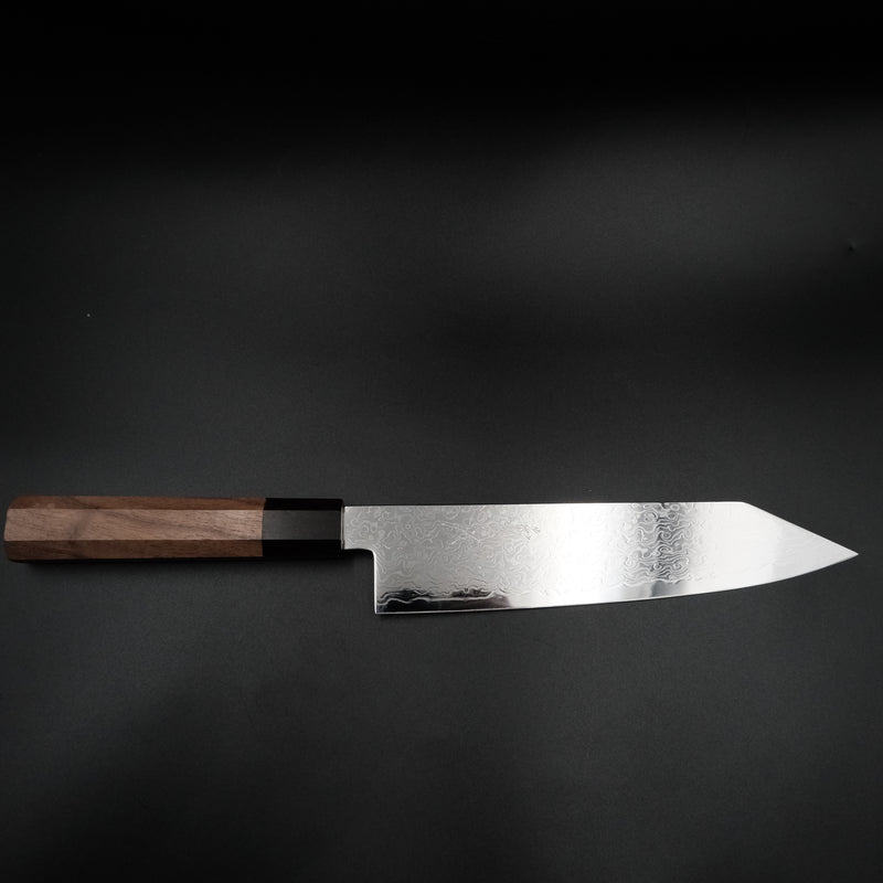 Yoshihiro Ginsan Kiritsuke Gyuto 210mm, k-tip uç ve suminagashi damascus gövde
