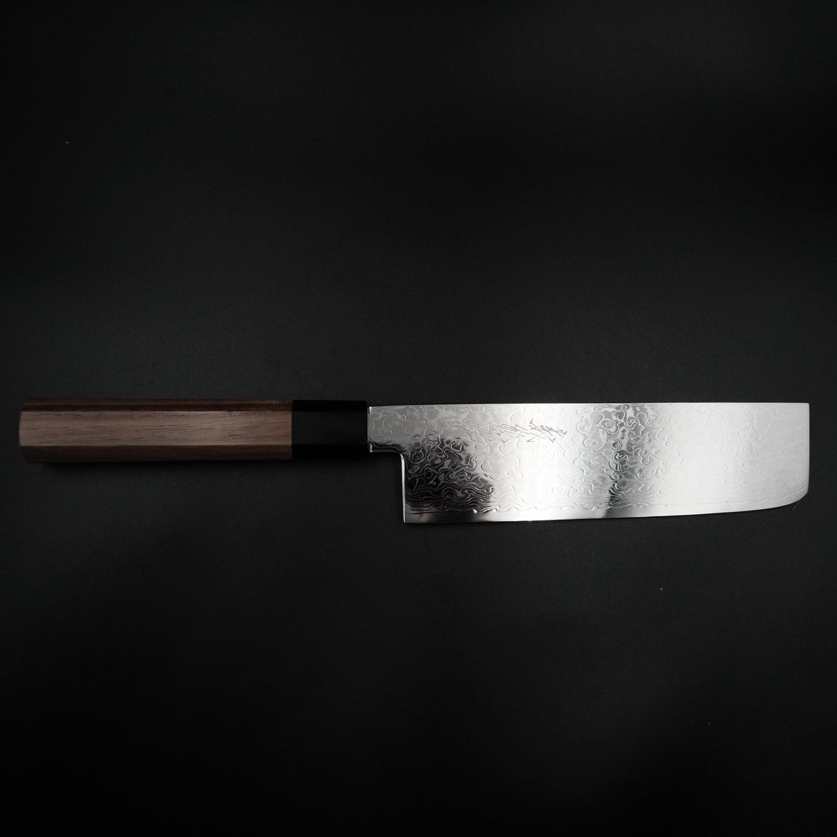 Yoshihiro Ginsan Nakiri 180mm, suminagashi damascus gövde ve manda boynuzu bilezik