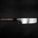 Yoshihiro Ginsan Nakiri 180mm, suminagashi damascus gövde ve manda boynuzu bilezik — görsel 1