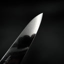 Yoshihiro Ginsan Gyuto 210mm bıçak ucu ve suminagashi desen detayı — görsel 4