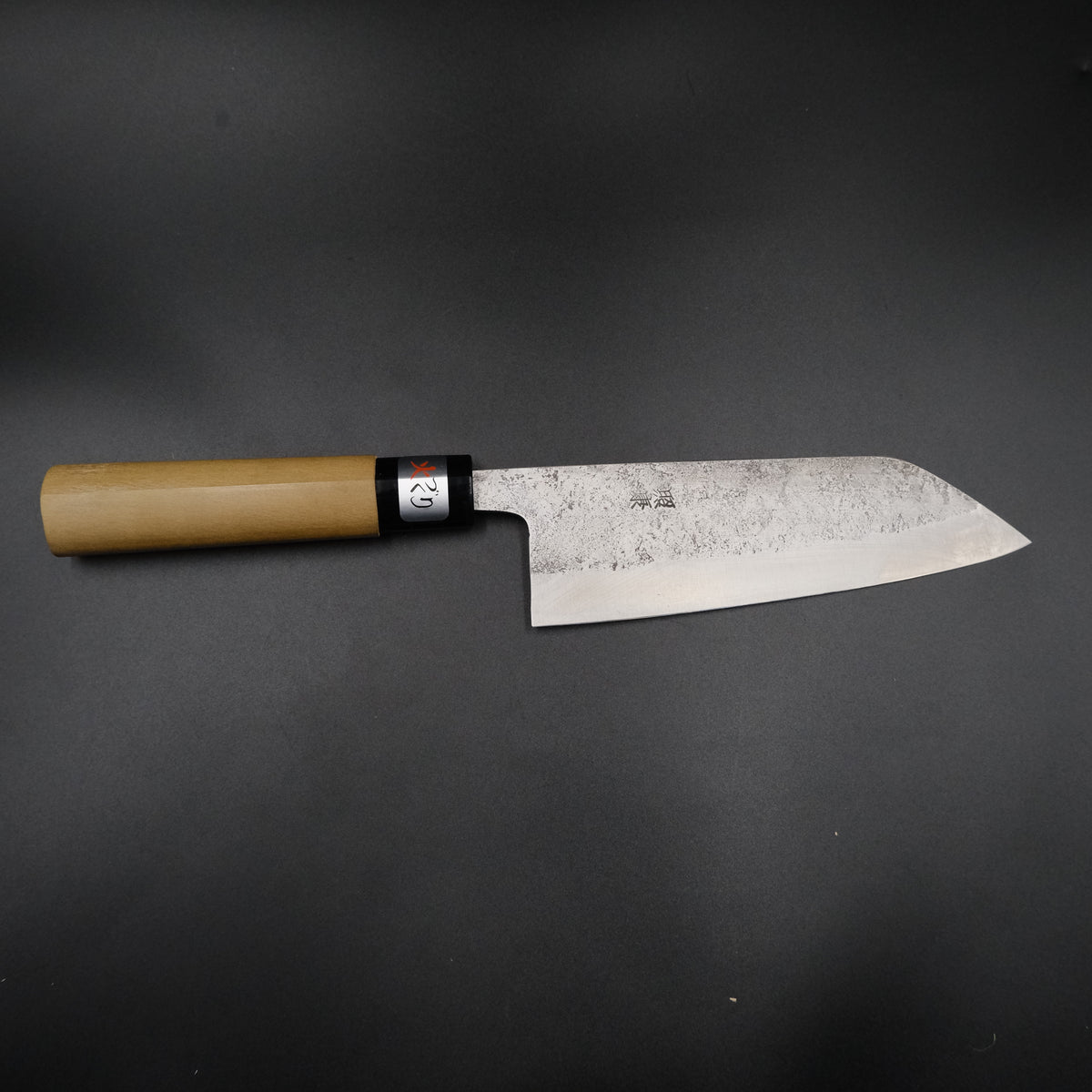 Teruyasu Fujiwara Shirogami #1 Santoku 165mm, yandan tam boy görünüm
