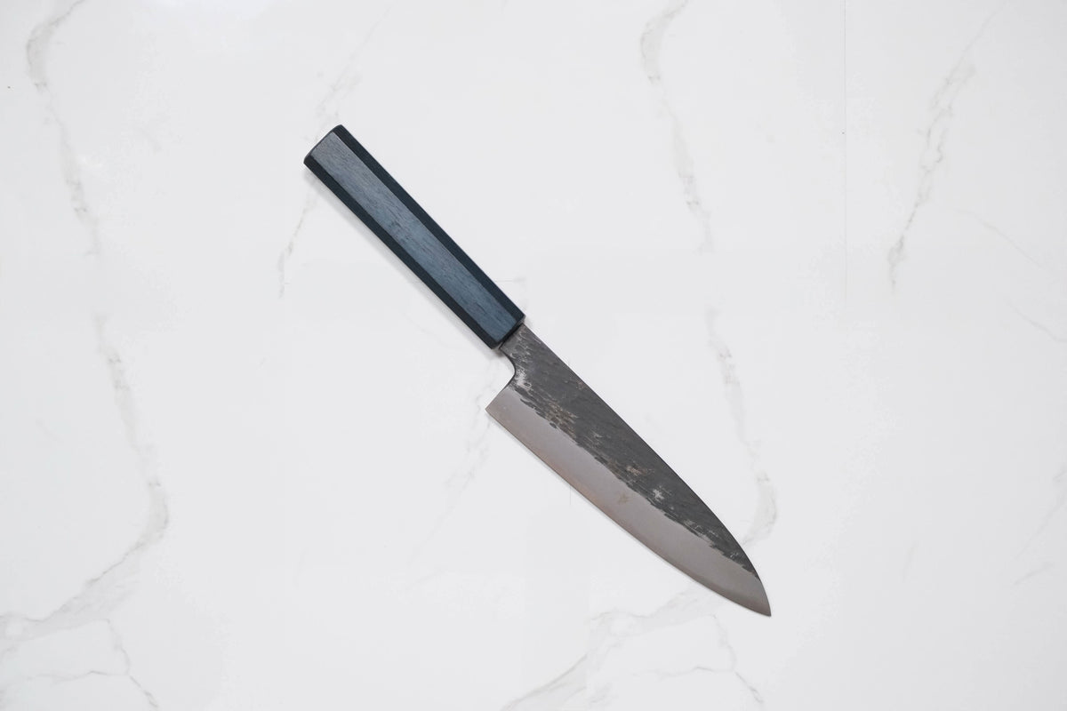 Itsuo Doi Shirogami #3 Funayuki - Black Tsuchime (Indigo)