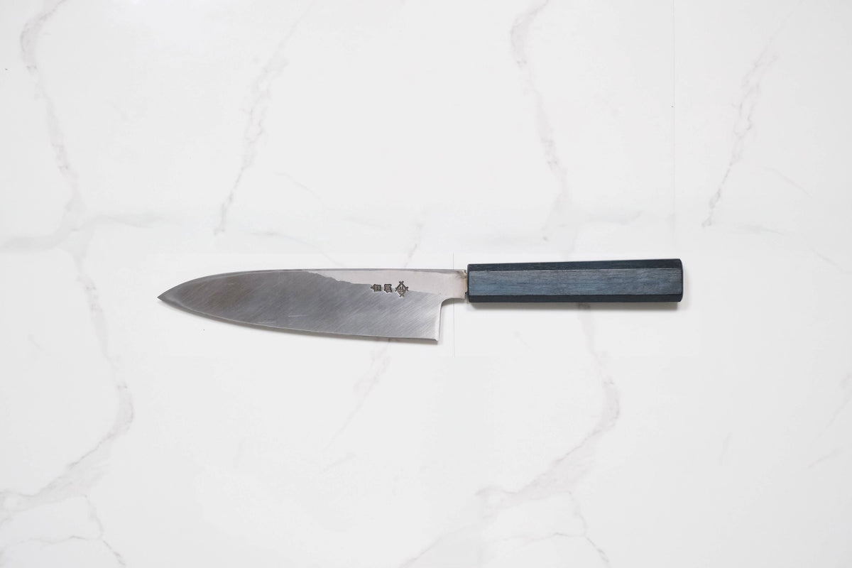 Itsuo Doi Shirogami #3 Funayuki - Black Tsuchime (Indigo)