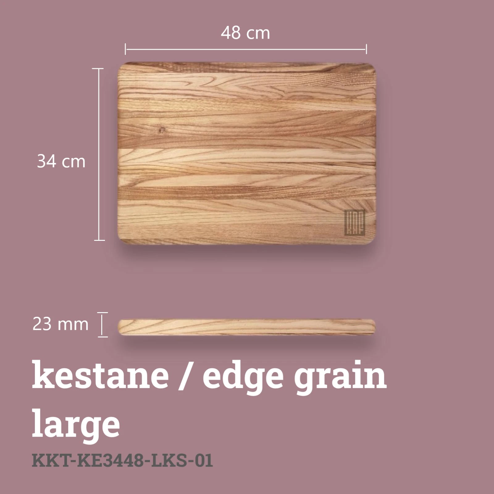 Edge Grain Kesme Tahtası - Kestane