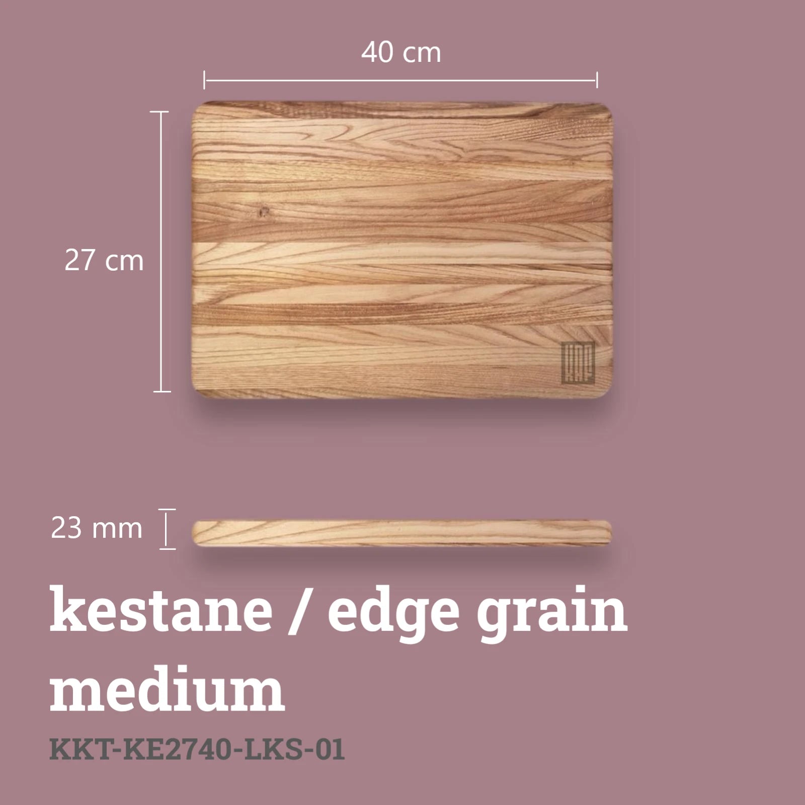 Edge Grain Kesme Tahtası - Kestane