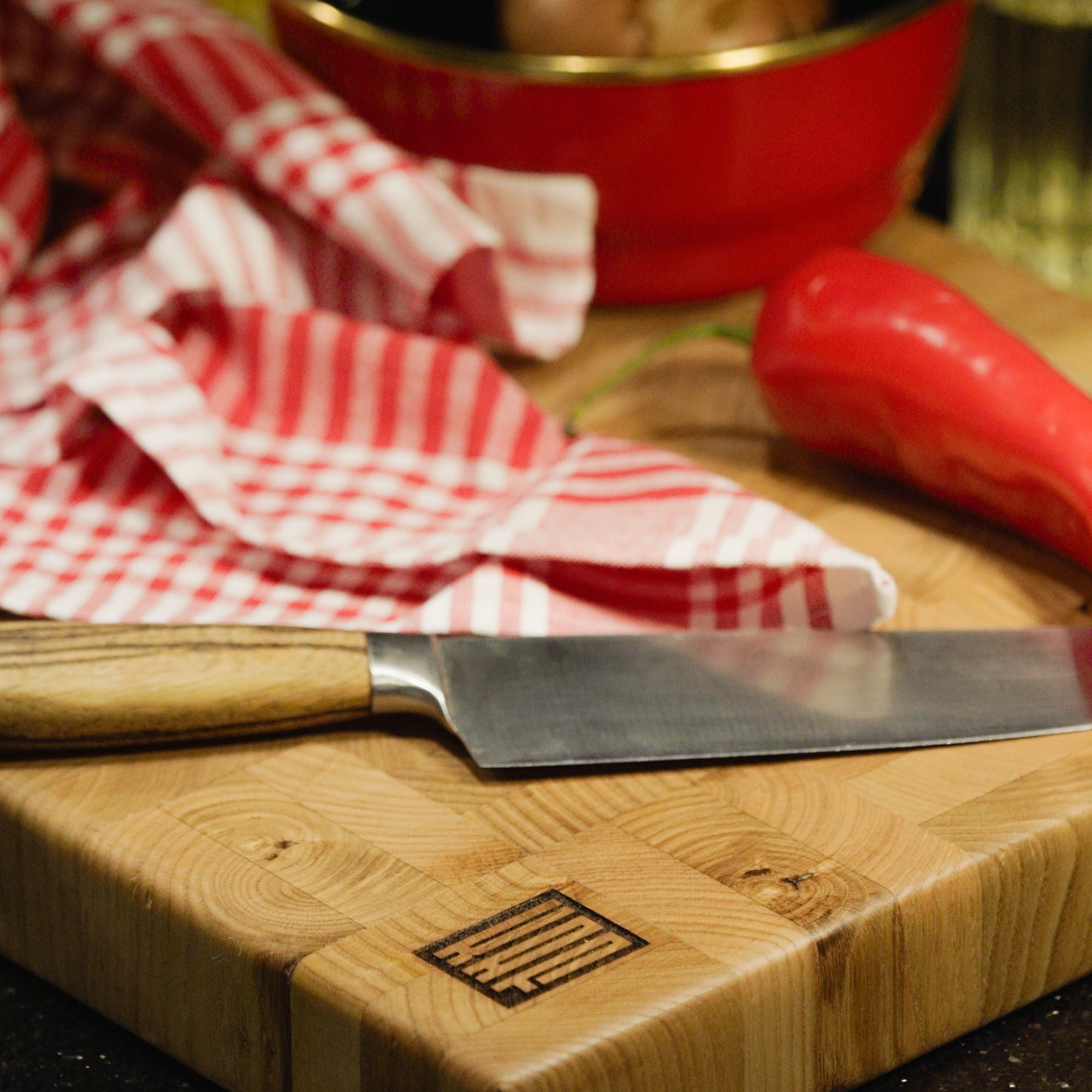 End Grain Kesme Tahtası - Kestane