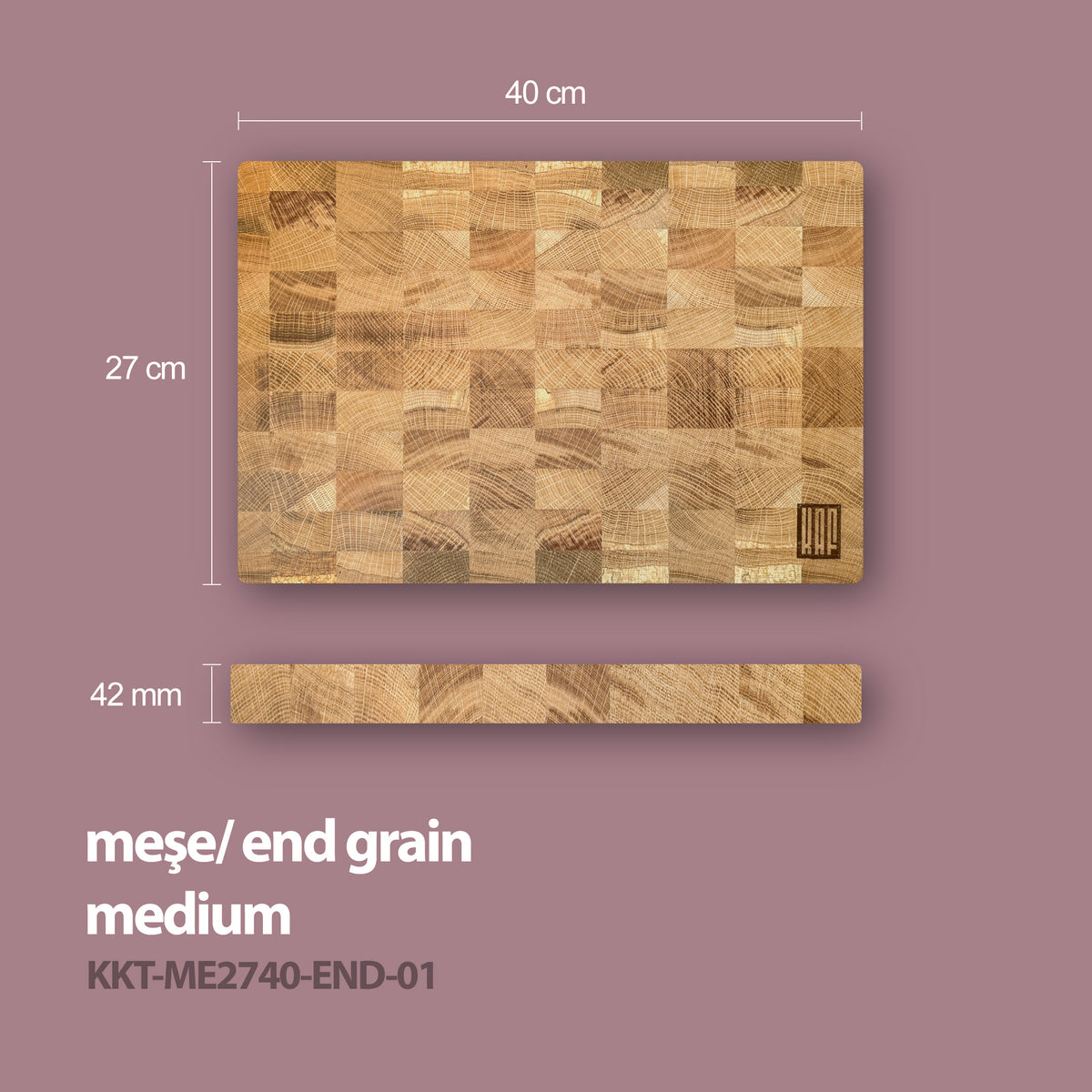 End Grain Cutting Board - Oak