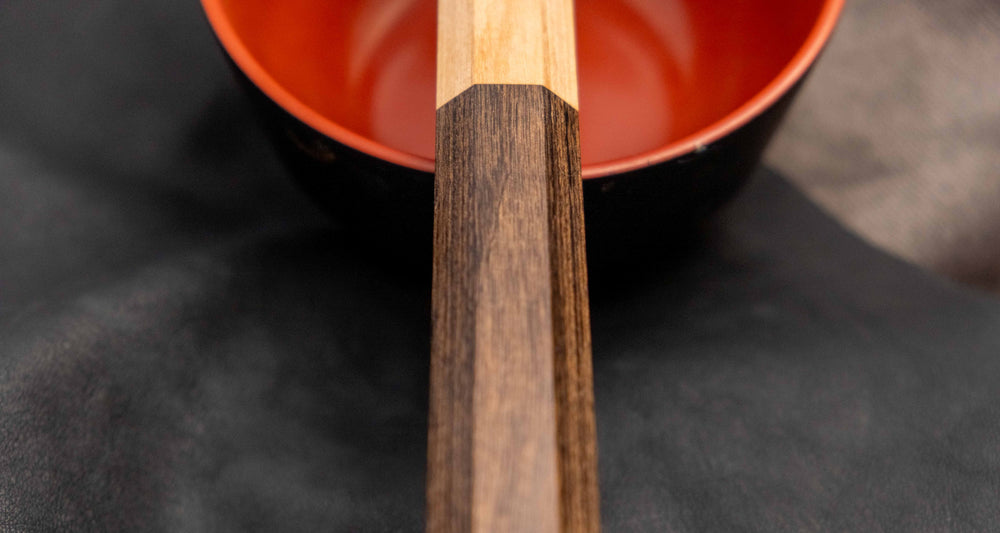 Yasuda Hamono VG-10 Petty Kotetsu - Damascus Tsuchime 150mm