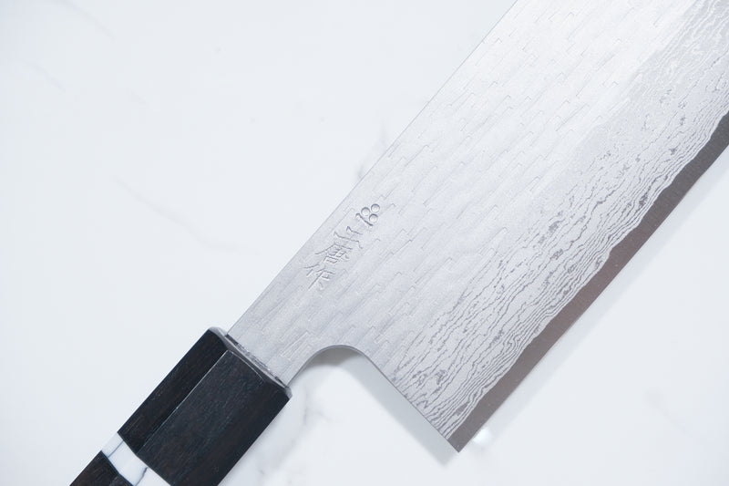 Nigara Hamono VG XEOS Nakiri - Tsuchime Damascus 180mm