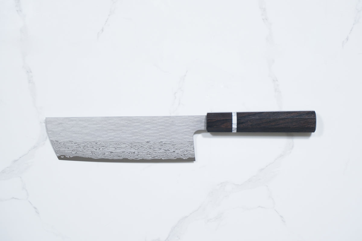 Nigara Hamono VG XEOS Nakiri - Tsuchime Damascus 180mm