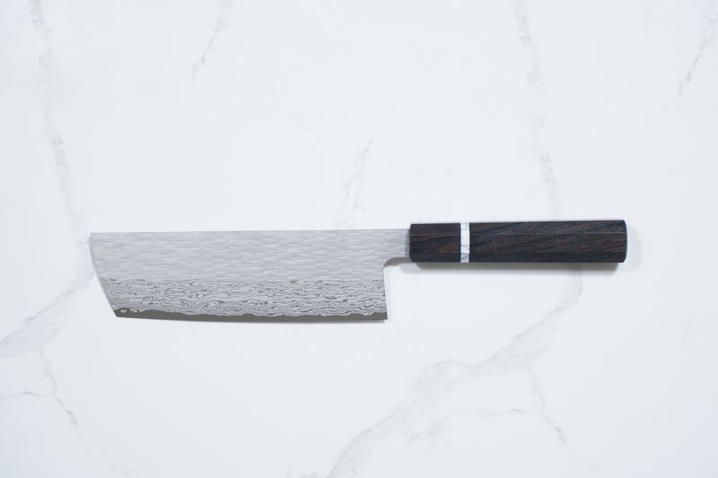 Nigara Hamono VG XEOS Nakiri - Tsuchime Damascus 180mm