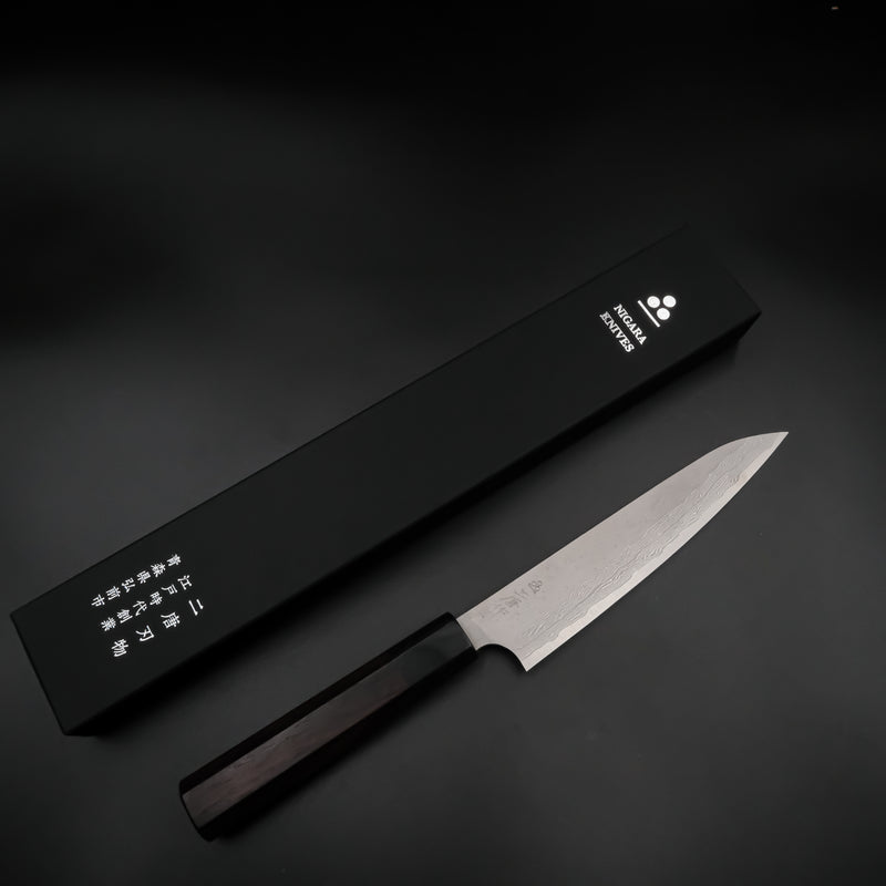 Nigara VG XEOS Petty - Tsuchime Damascus 150mm (Kahverengi)