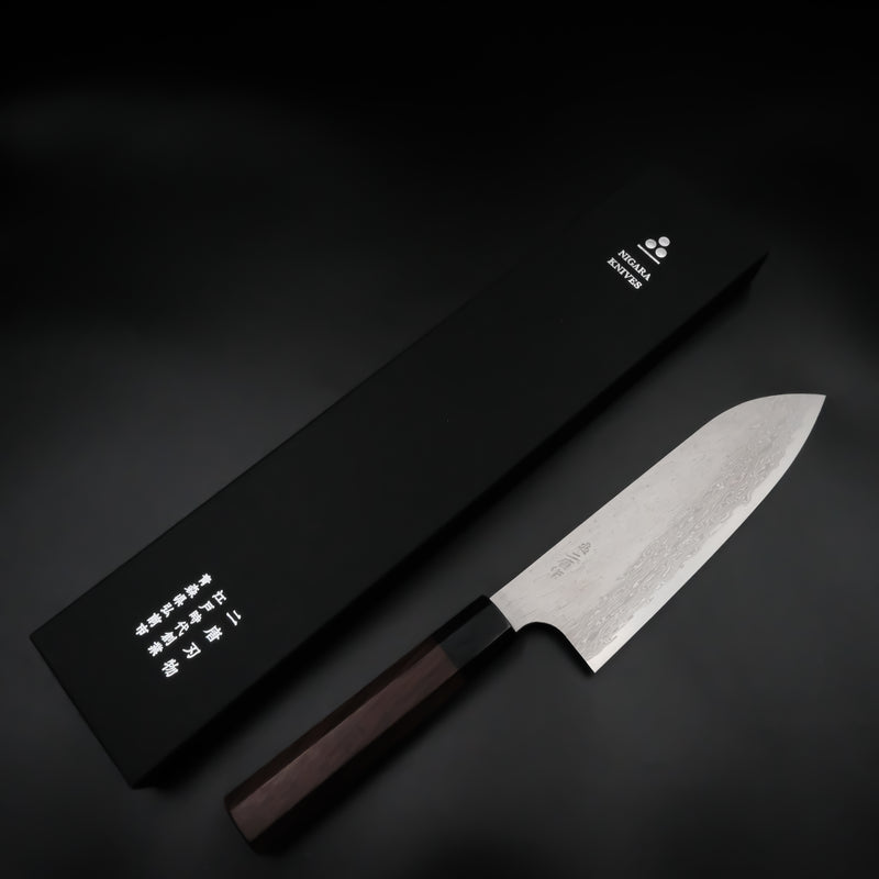 Nigara VG XEOS Santoku - Tsuchime Damascus 170mm