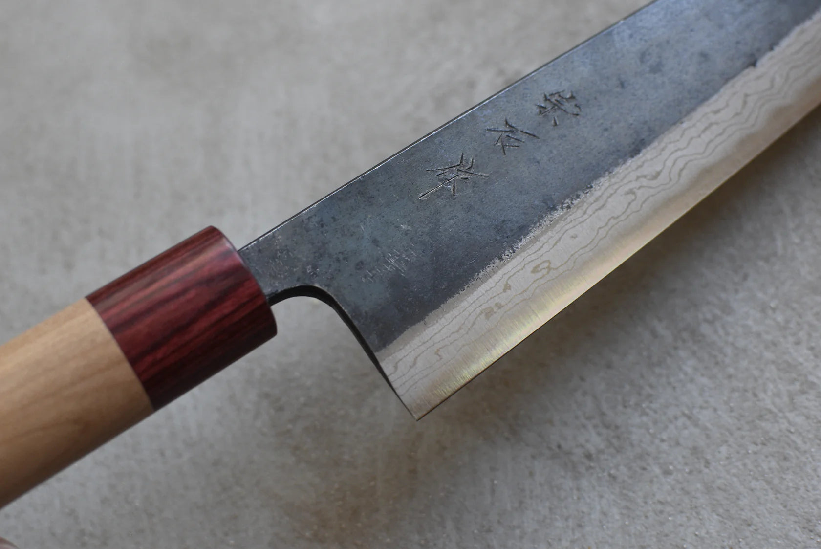 Muneishi Aogami #2 Gyuto - Damascus Kurouchi 210mm