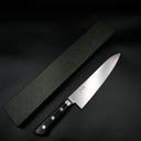 Tsunehisa AUS-8 Gyuto 210mm, siyah pakka saplı Japon şef bıçağı, yandan görünüm — görsel 1