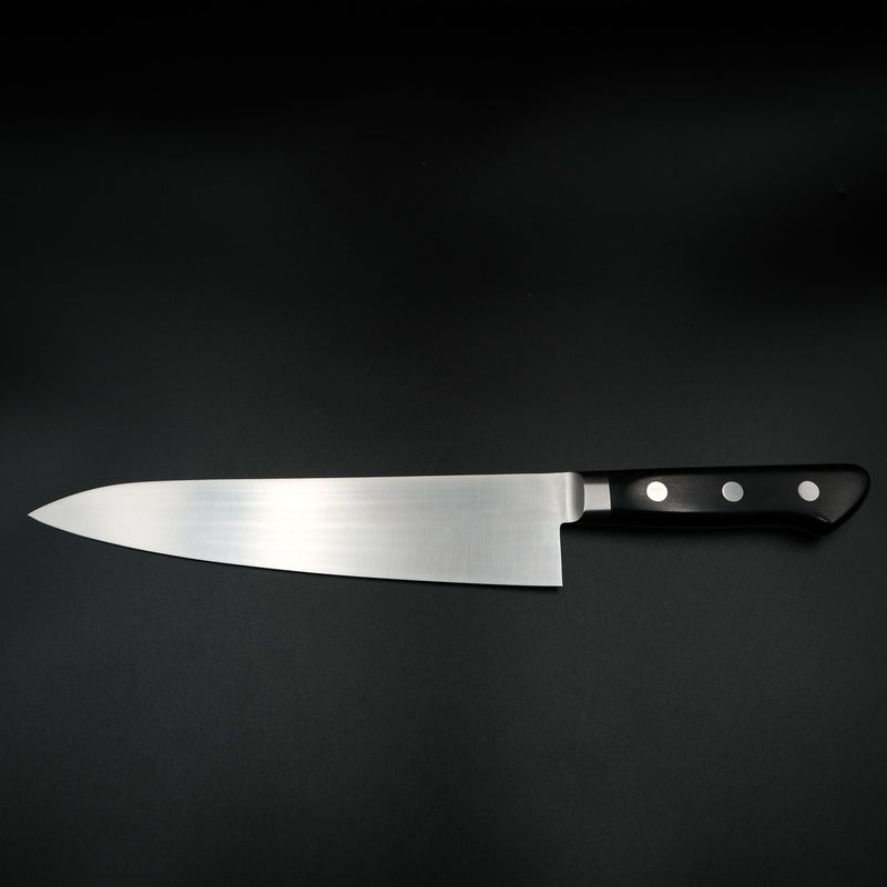 Tsunehisa AUS-8 Gyuto 210mm siyah pakka ahşap sap detayı