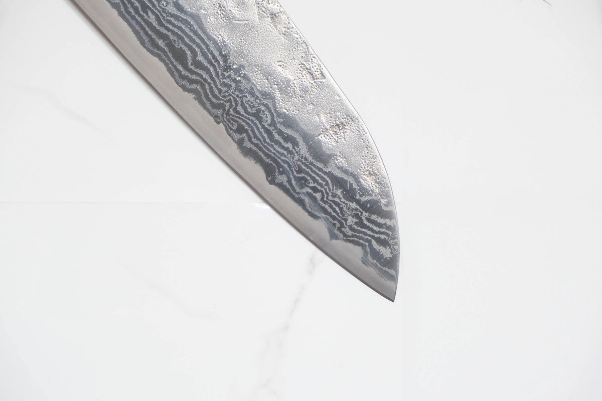 Tsunehisa SW Santoku - Washiji Damascus 165mm