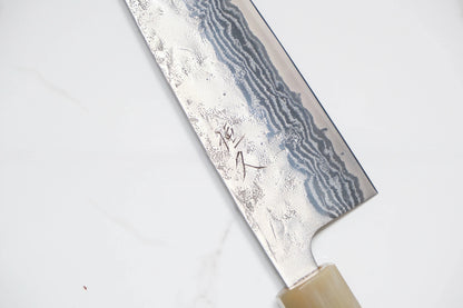 Tsunehisa SW Santoku - Washiji Damascus 165mm