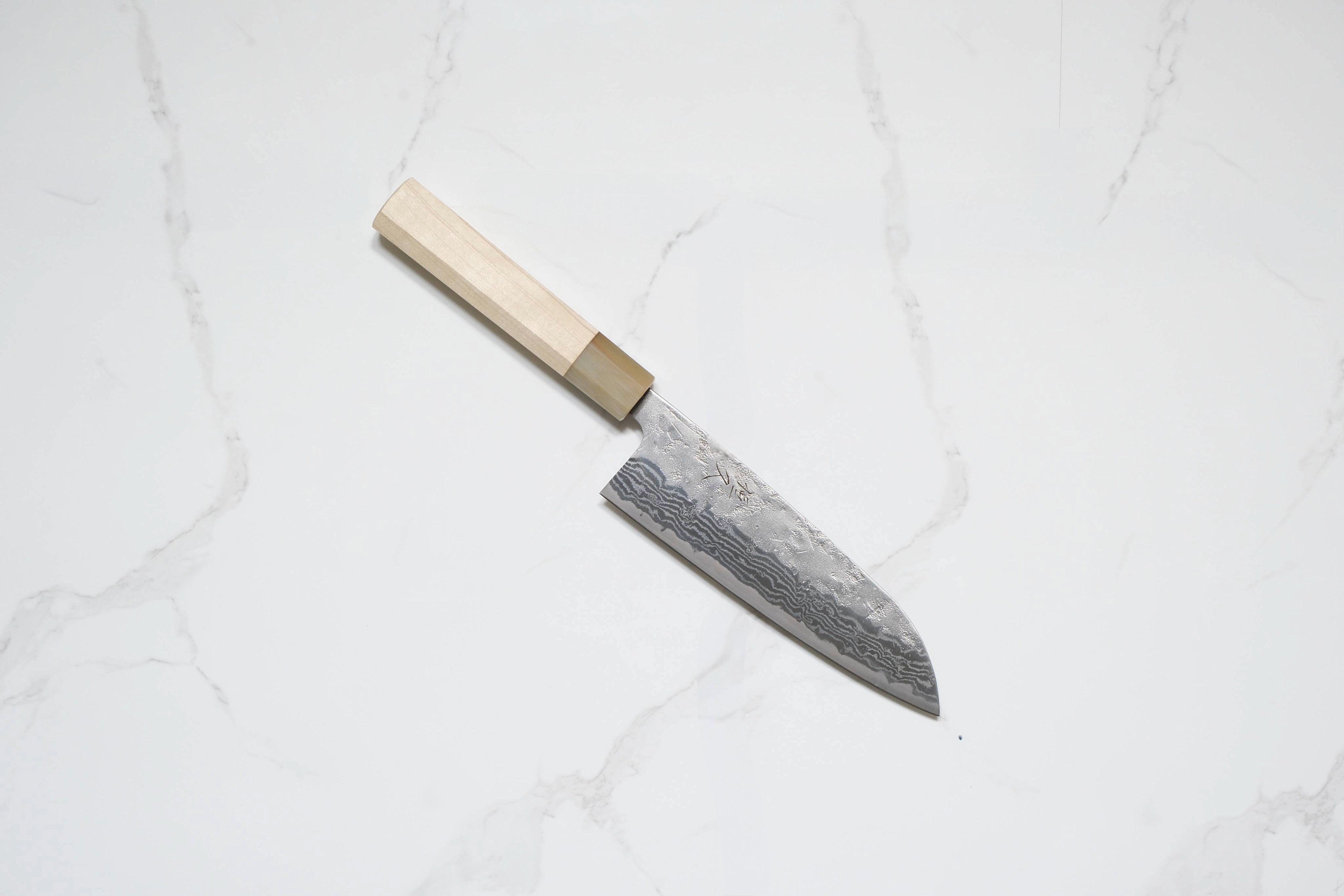 Tsunehisa SW Santoku - Washiji Damascus 165mm