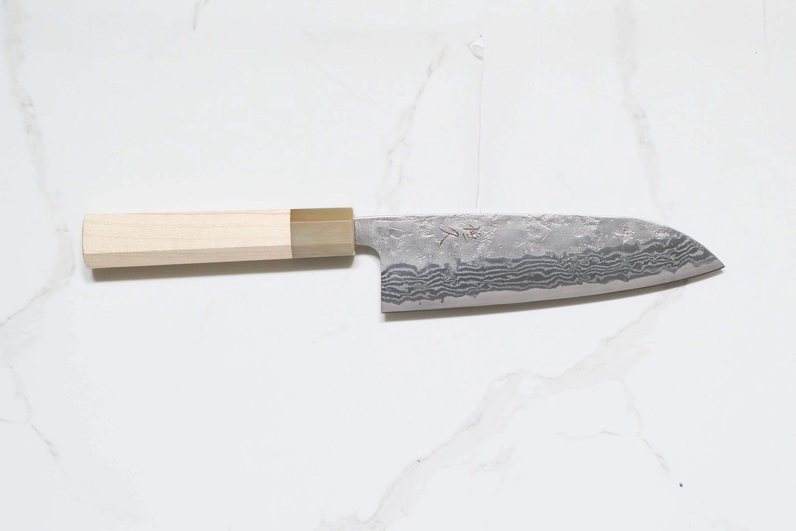 Tsunehisa SW Santoku - Washiji Damascus 165mm