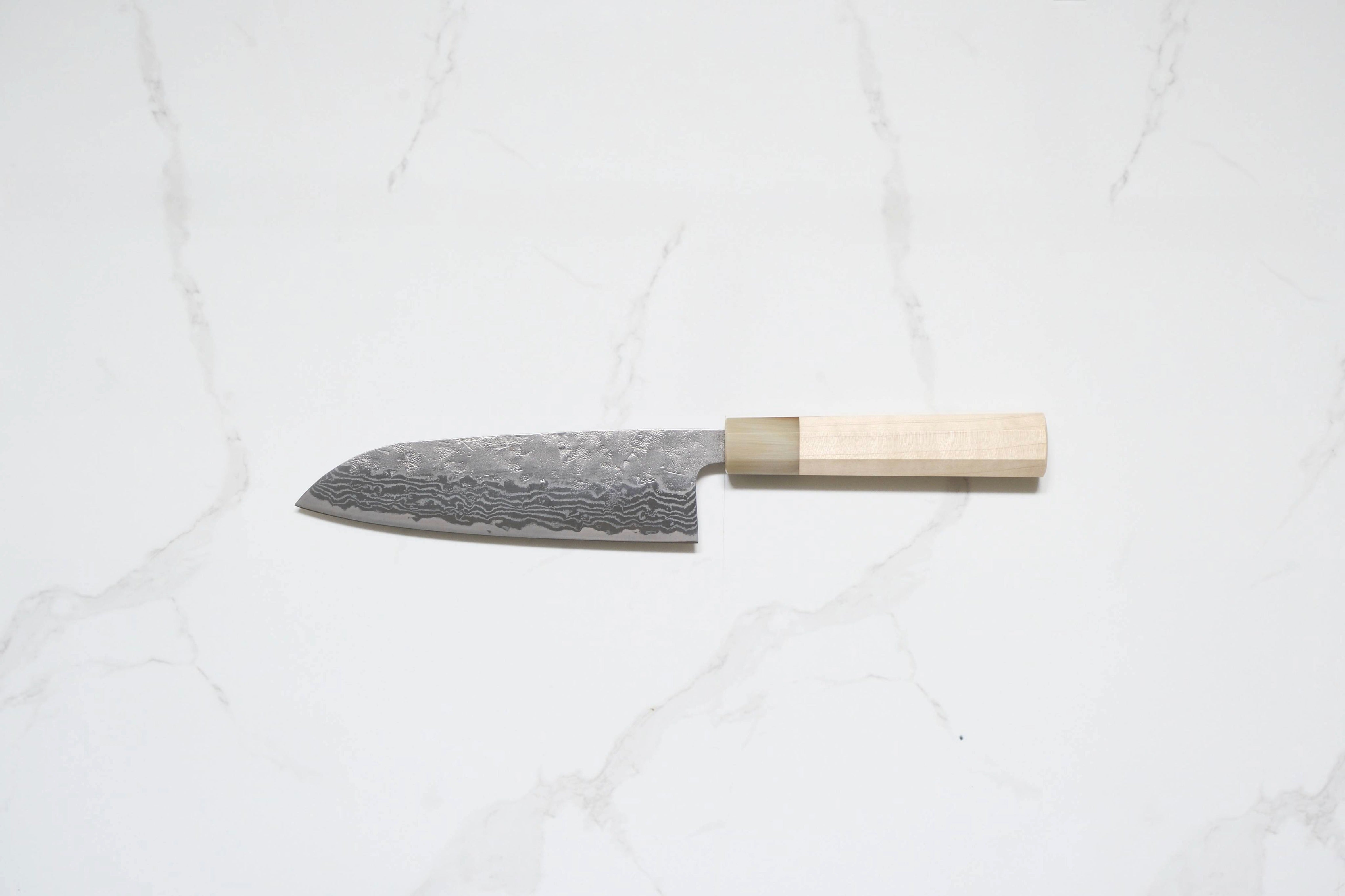 Tsunehisa SW Santoku - Washiji Damascus 165mm