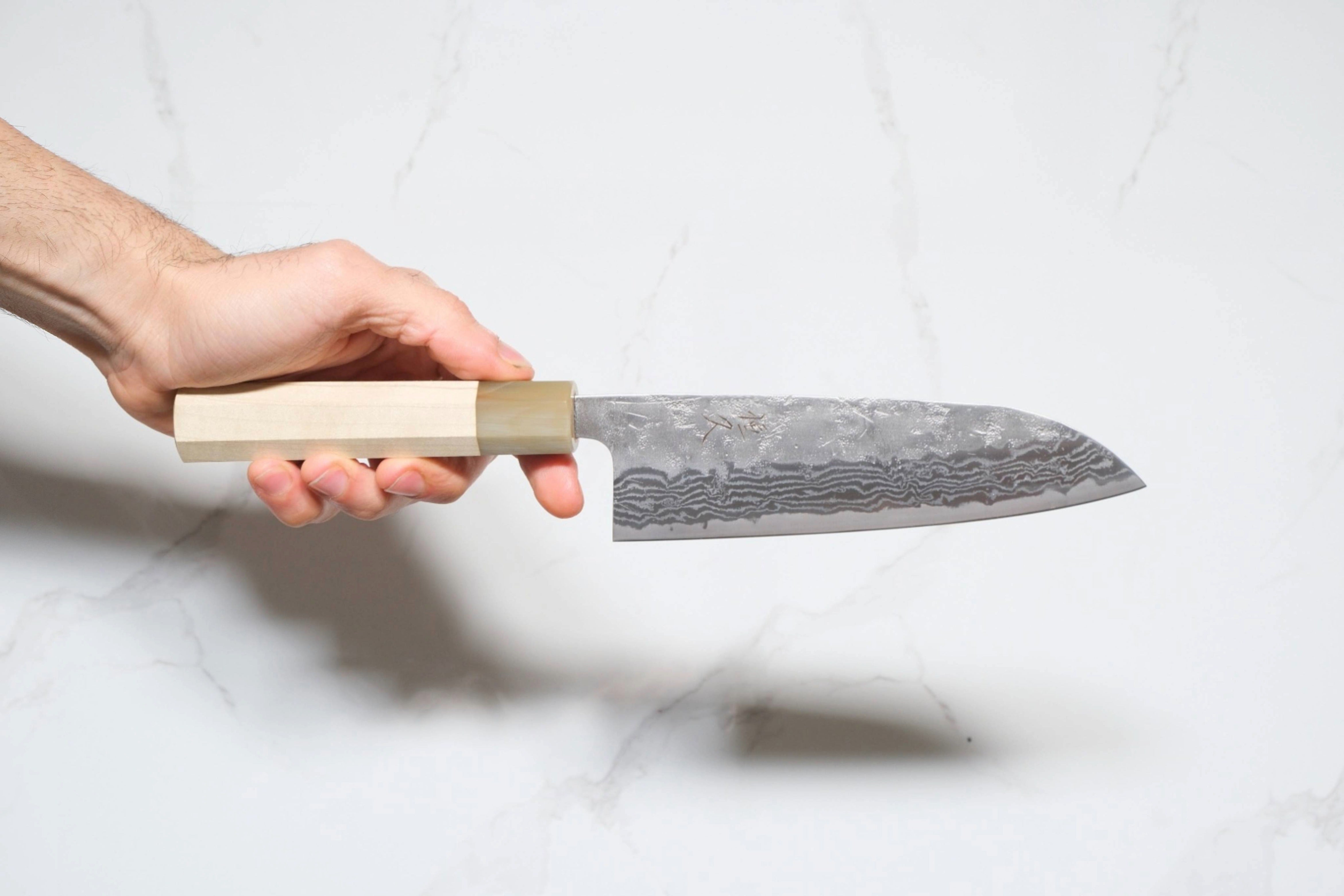 Tsunehisa SW Santoku - Washiji Damascus 165mm