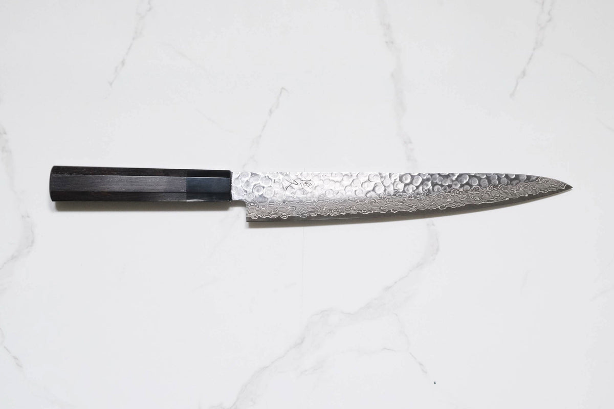 Tsunehisa VG-10 Sujihiki - Damascus Tsuchime 240mm