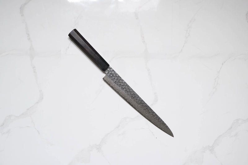 Tsunehisa VG-10 Sujihiki - Damascus Tsuchime 240mm