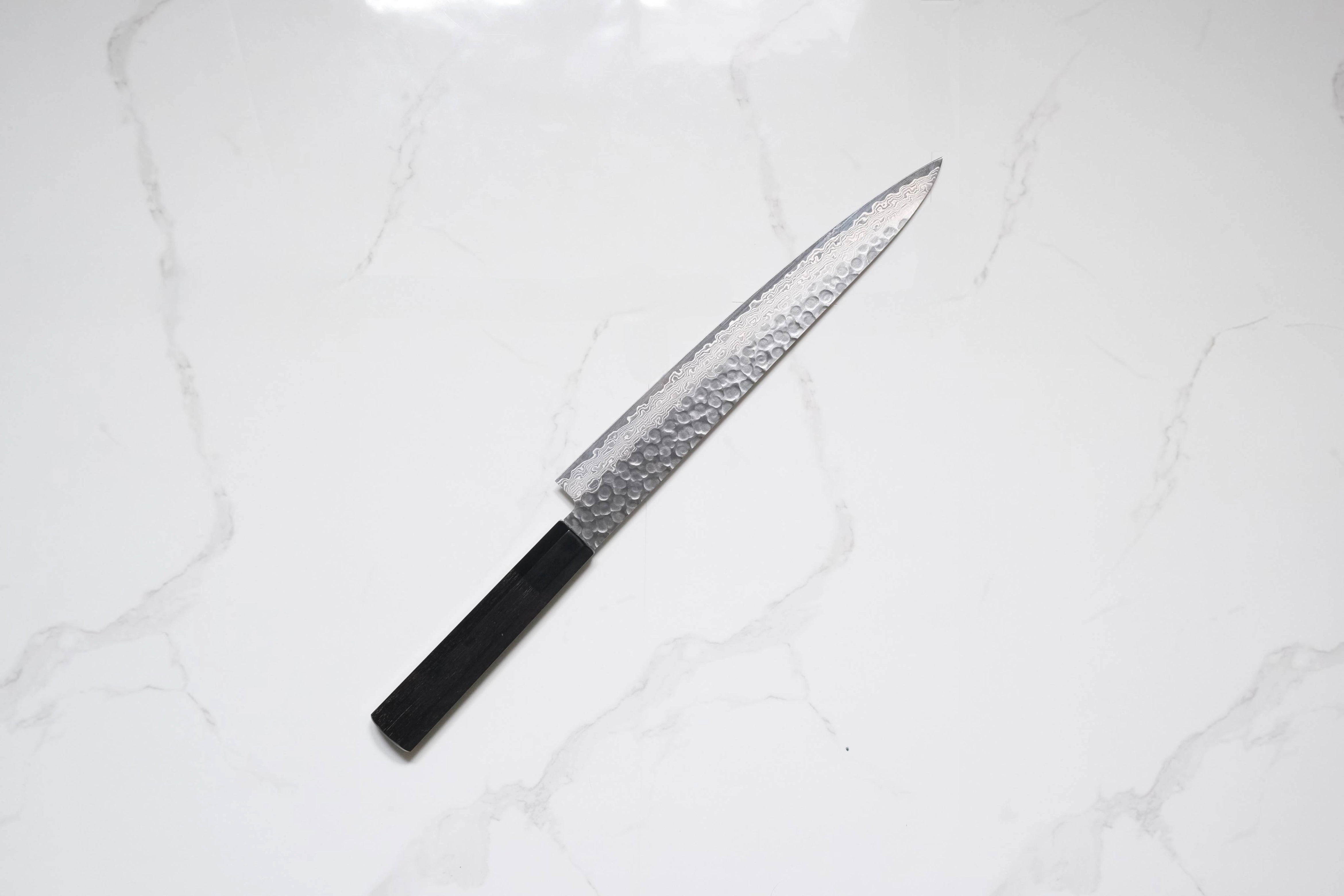 Tsunehisa VG-10 Sujihiki - Damascus Tsuchime 240mm