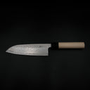 Tsunehisa Ginsan Santoku - Tsuchime Damascus 165mm (Siyah Bilezik) — görsel 7