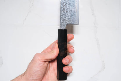 Tsunehisa Ginsan Santoku - Nawame Damascus 165mm