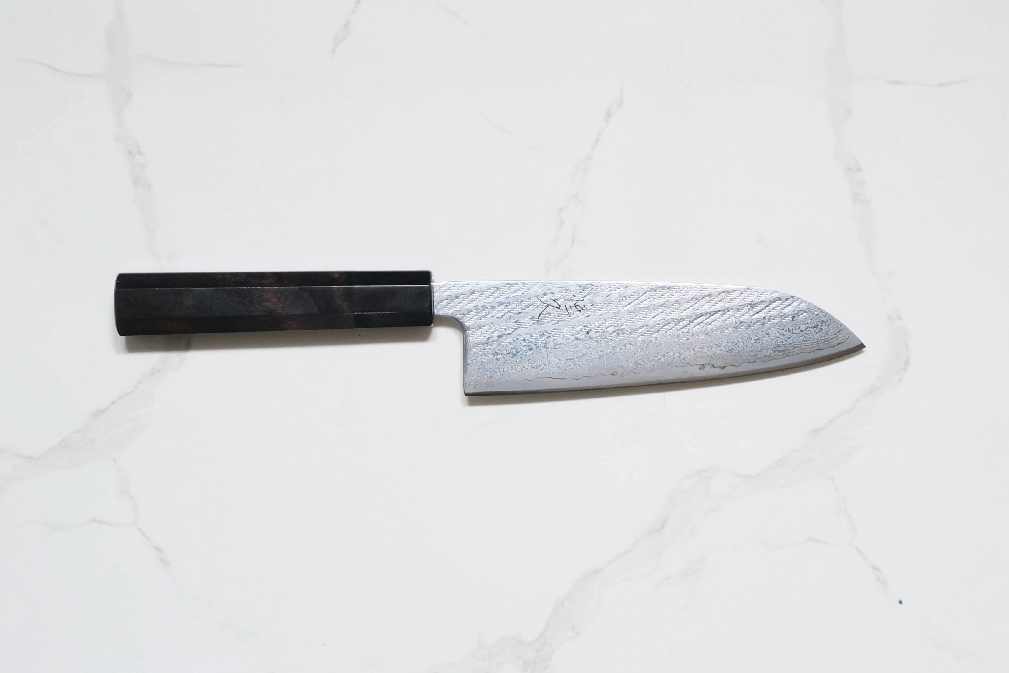 Tsunehisa Ginsan Santoku - Nawame Damascus 165mm