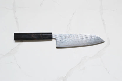 Tsunehisa Ginsan Santoku - Nawame Damascus 165mm