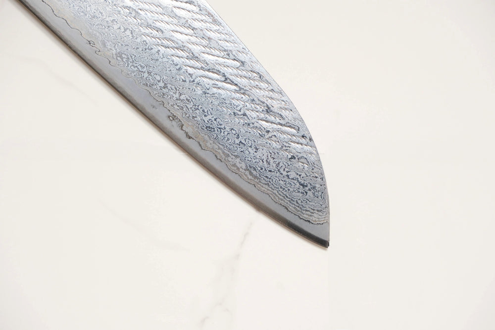 Tsunehisa Ginsan Santoku - Nawame Damascus 165mm